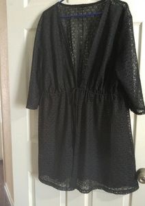 Black swimsuit cover-up. No size and no label.